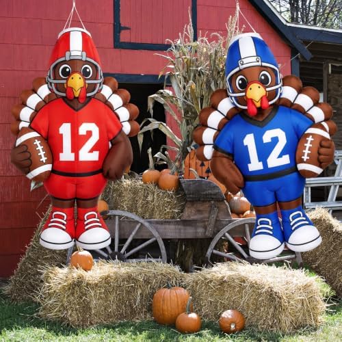 Copkim 4 Pack Thanksgiving Windsocks, Football Turkey Outdoor Hanging Decor - Image 6
