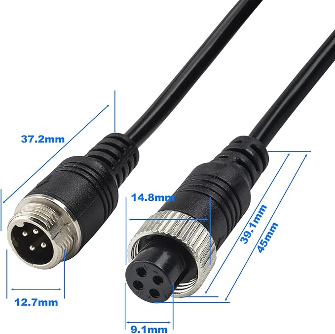 Car Video 4-Pin Aviation Extension Cable - Image 7