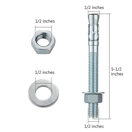 1/2x5-1/2" 10Pcs Inch Standard Fasteners - Image 2