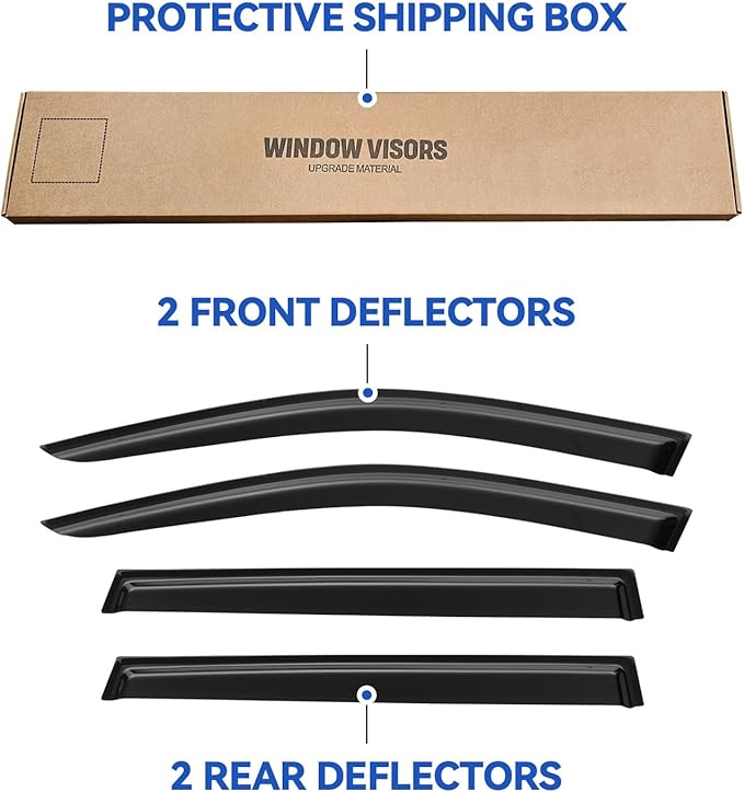 Window Visors Rain Guards for 2014-2023 Jeep Cherokee, Out-Channel Window Vent - Image 5