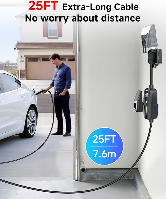 Level 2 EV Charger for Tesla, 32Amp 240V 7.68kW NACS EV Chargers, NEMA 14-50 - Image 6