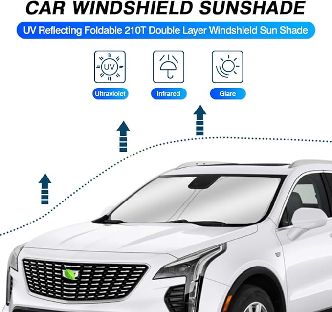 KUST Windshield Sun Shade for 2019-2025 Cadillac XT4 Accessories Window Sun - Image 2