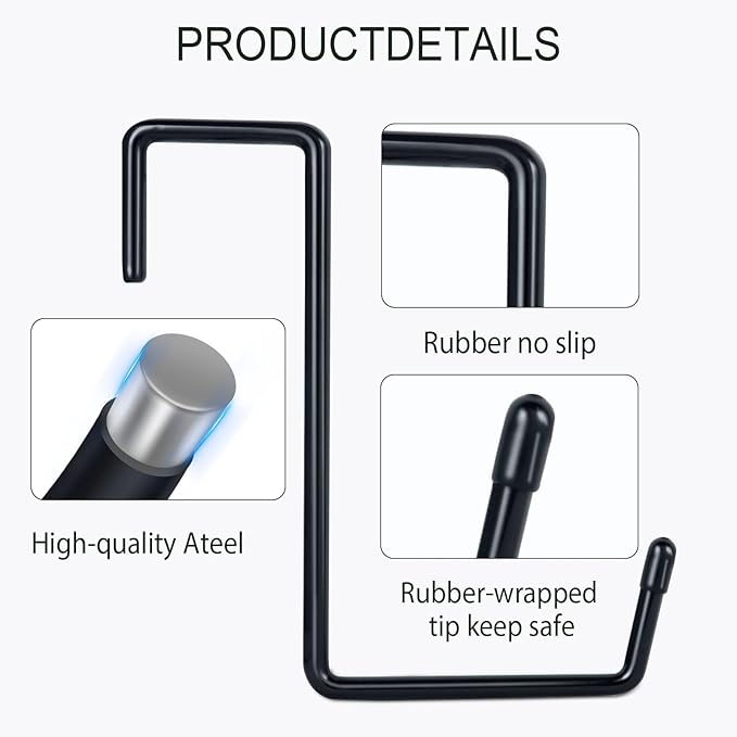 Large Vinyl Coated Heavy Duty Garage Storage Utility Hanging Hooks - Image 2