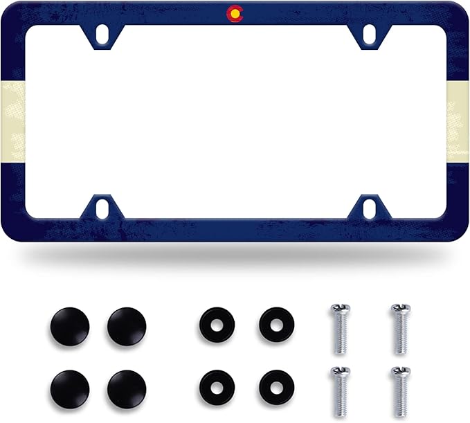 Colorado State Flag License Plate Frame License Plate Stainless Steel Parts by GORSNKYE