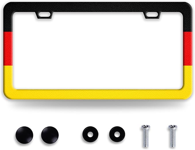 German Flag License Plate Frame Funny Germany License Plate Frames Stainless by BRAGHRTED