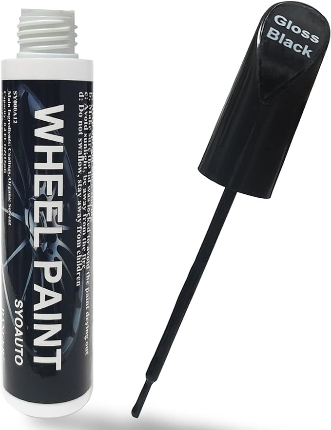 SYOAUTO Gloss Black Rim Touch Up Paint, Car Wheel Scratch Repair Touch Up Paint by SYOAUTO