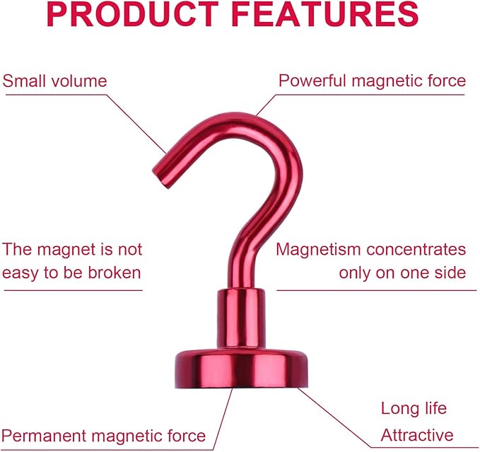 DIYMAG Magnetic Utility Hooks, 30Lbs Heavy Duty Rare Earth Neodymium Magnet - Image 4