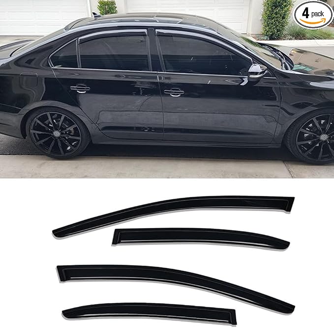 94985 Sunproof Waterproof Side Window Wind Deflector, Window Visor fit by Puermto