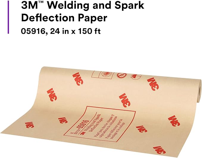 3M Welding and Spark Deflection Paper 05916, Flame Retardant, Adhesive Backing - Image 2
