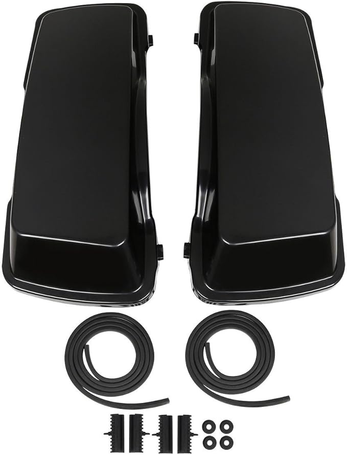 XFMT Unpainted 5" Stretched Extended Hard Saddlebags Dual Exhaust Compatible - Image 7
