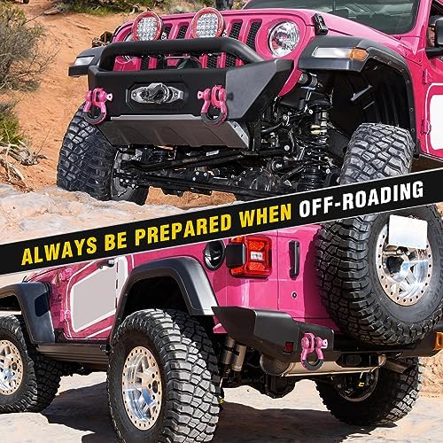 Nilight 2 PCS 3/4" D-Ring Shackle with 7/8" Screw Pin | 41,887lbs Break Strength Heavy Duty Off Road Recovery Shackle with Isolators Washers for Tow Strap,Winch,Off-Road Truck