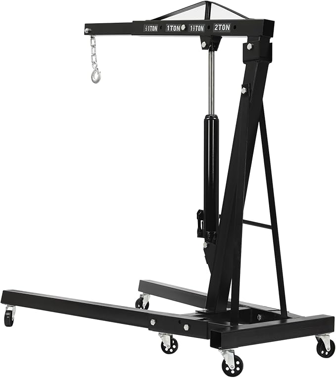 2 Ton Folding Engine Hoist Heavy Duty Carbon Steel Hydraulic Shop Engine Crane - Image 4