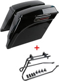 XFMT 5" Vivid Black Stretched Extended Hard Saddlebags Compatible by XFMT