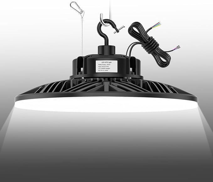 300W UFO LED High Bay Light 1-10V Dimmable, 5000K Daylight 42000LM, UL DLC - Image 9