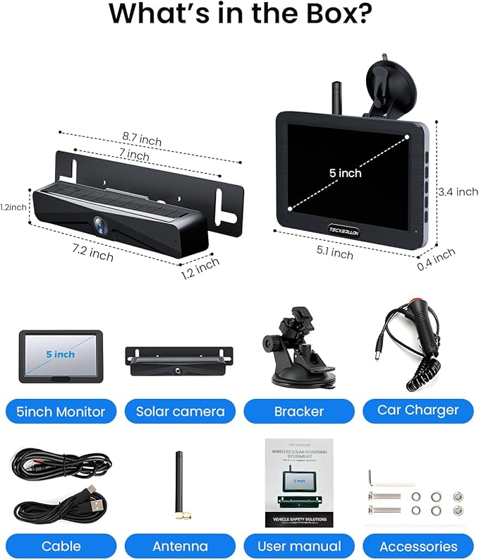 Backup Camera, Solar Wireless Backup Camera - Image 8