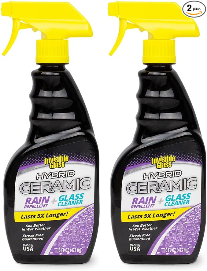 Invisible Glass 92183-2PK Hybrid Ceramic Rain Repellent and Glass Cleaner by InvisibleGlass