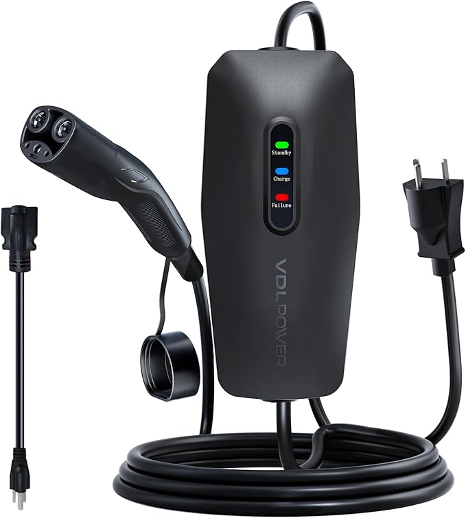 Level 1/2 EV Charger for Tesla 16Amp, Electric Vehicle Portable Charger by Unknown