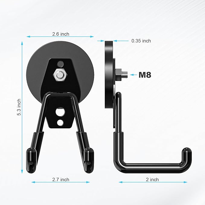 2-Pack Large Heavy-Duty Magnetic Garage Hooks - Image 2