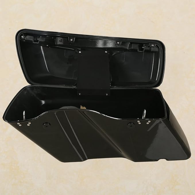 XFMT Vivid Black Motorcycle Saddlebags Hard Saddle Bags W/Black Latches & - Image 5