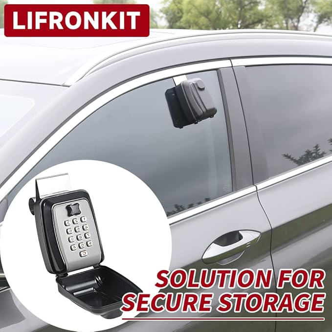 Car Window Punch Button Lock Box, Sturdy Waterproof Large Capacity Lock Box - Image 7