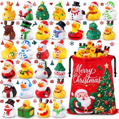 36Pcs Christmas Rubber Ducks, Ducks for Jeeps Ducking, Goodie Bag Stuffers by ANGGIKO