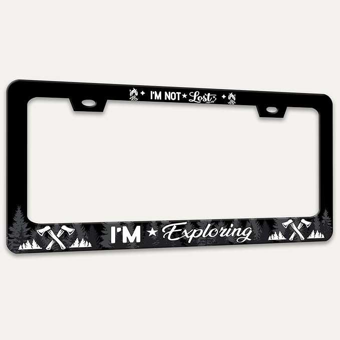 I'm Not Lost I'm Exploring License Plate Frame Adventure Forest License Plate - Image 7