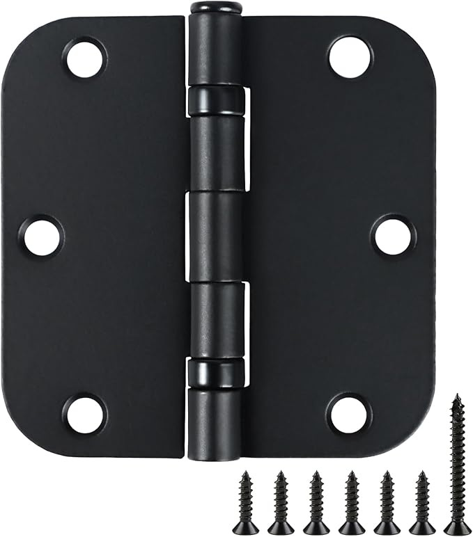 42 Pack Ball Bearing Door Hinges Matte Black 3.5 Inch 5/8"Radius Round Anti by TDCHINGES