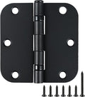 18 Pack Ball Bearing Round Matte Black Door Hinges 3.5 Inch 5/8" Radius Anti by TDCHINGES