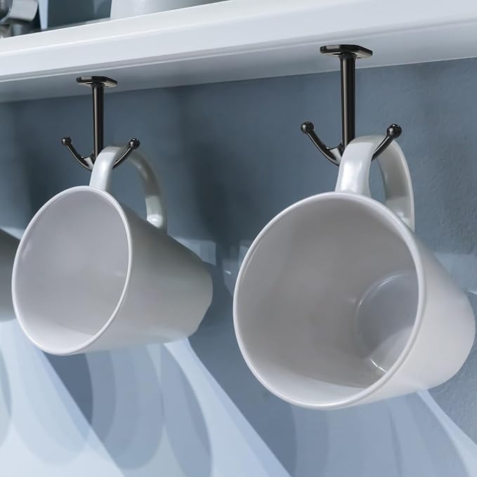 Ball Two Prong Ceiling Hook for Closet Top Bathroom Kitchen Cabinet Garage Pack - Image 4