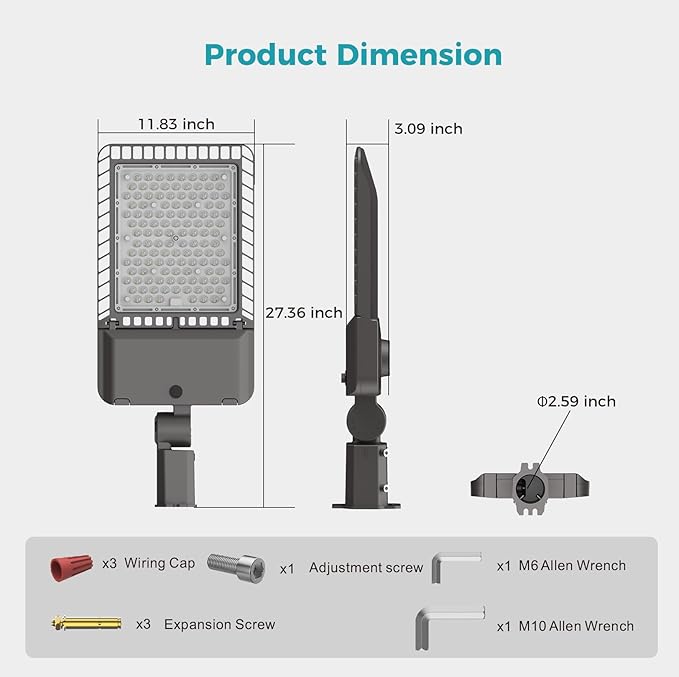 340W LED Parking lot Lights Commercial Oudoor Lighting Street Light - Image 8