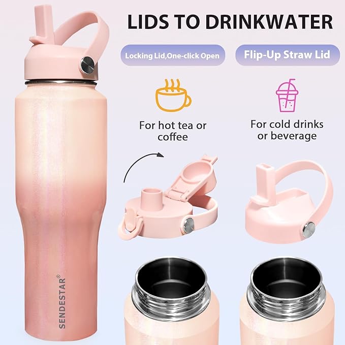 SENDESTAR 32oz Water Bottle Wide Mouth Stainless Steel Vacuum Insulated Double - Image 4