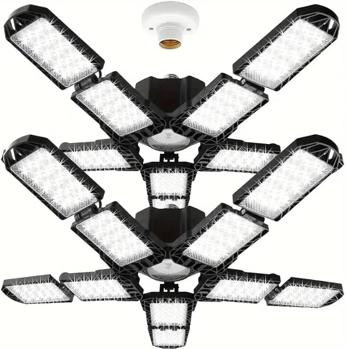2 Packs LED Garage Light, Super Bright Screw in E26/E27 Ceiling Shop Work Lamp by PINSAI