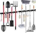 2 Pack Broom Hanger and Mop Holder, Heavy Duty Garden Tool Organizer Rack Rake by JAMEND+CLXP