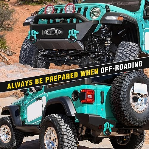 Nilight 2 PCS 3/4" D-Ring Shackle with 7/8" Screw Pin | 41,887lbs Break Strength Heavy Duty Off Road Recovery Shackle with Isolators Washers for Tow Strap,Winch,Off-Road Truck
