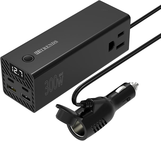 HITRENDS 300W Car Power Inverter, DC 12V to AC 110V by HITRENDS