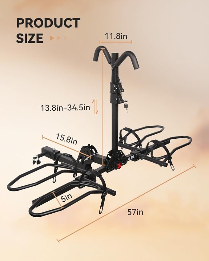Bike Rack Hitch with Lock, 2 Bike Rack - Image 9