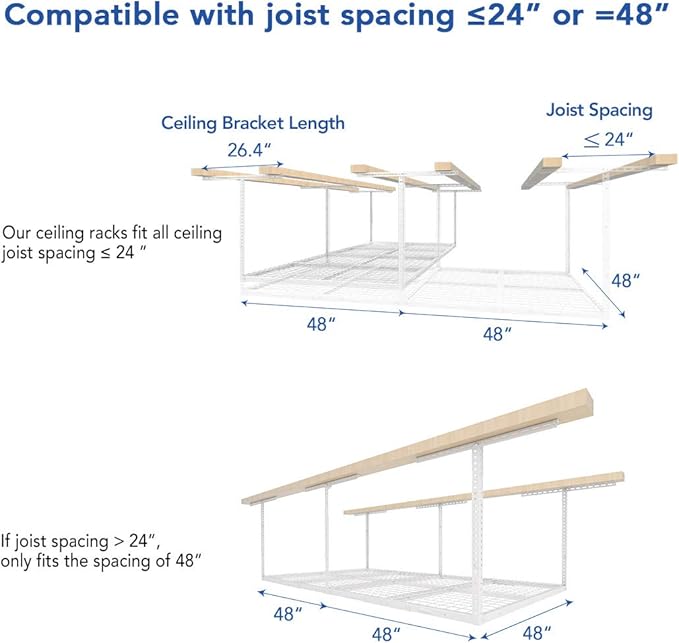 FLEXIMOUNTS 4x8 Overhead Garage Storage Rack, Adjustable Organization System - Image 5