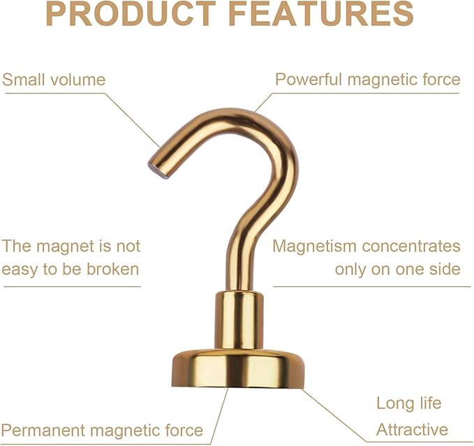 DIYMAG Magnetic Hooks, 30Lbs Strong Heavy Duty Cruise Magnet S-Hook - Image 4