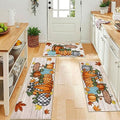 U'Artlines Fall Pumpkin Kitchen Rugs with Runner Sets 3 Piece,Washable by UArtlines