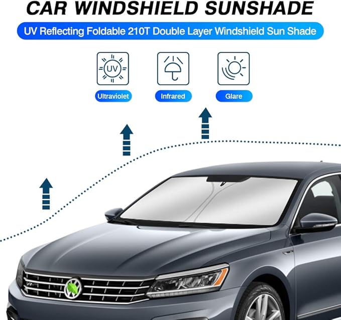 KUST Windshield Sun Shade for 2012-2022 Volkswagen VW Passat Accessories - Image 2