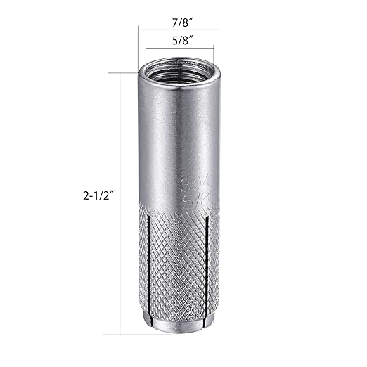 Wensilon 5/8"-11 Premium Stainless Steel Drop in Anchors Assortment, Knurled - Image 2