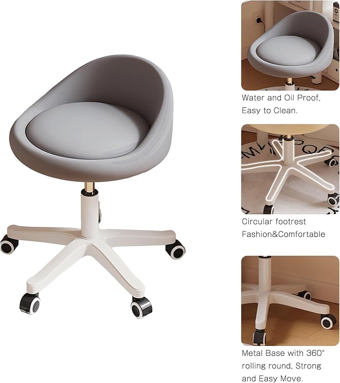 Rolling Stool Set of 3 Rolling Hydraulic Salon Stool - Image 4