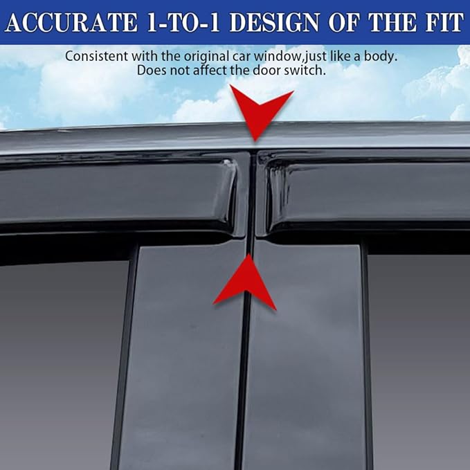 Rain Guards for Kia Sorento 2016-2020, Tape-on Side Window Deflectors for Kia - Image 4