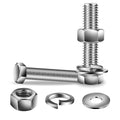 1/4-20 x 2-3/8" Hex Head Screw Bolt, Flat & Lock Washers, Fully Threaded by SGTZH