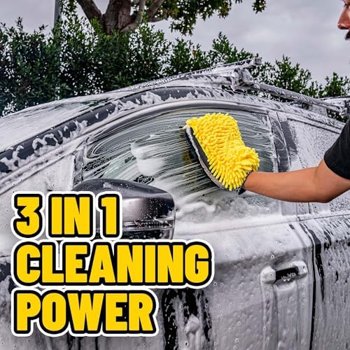 Chemical Guys, Three-Way Plush Microfiber Wash Mitt, Scratch-Free, 2 Pack