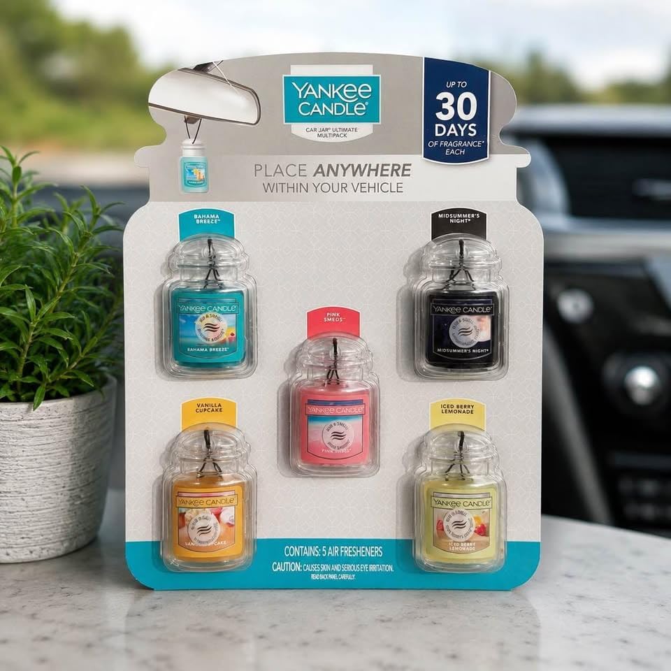 Yankee Candle Car Jar Ultimate Multipack, 5 Air Fresheners