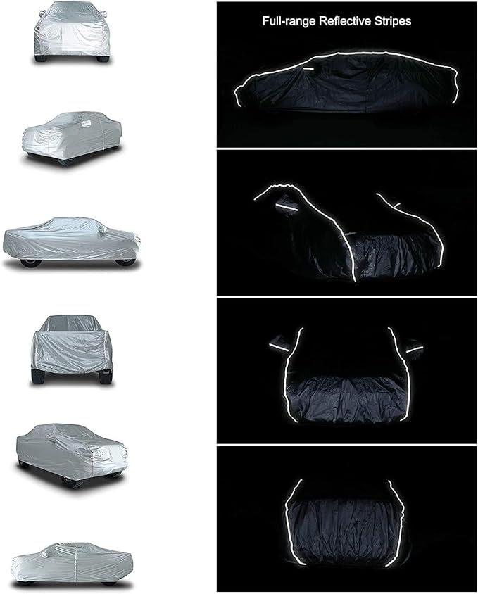 Tecoom Hard Shell Truck Car Cover Waterproof UV-Proof Windproof Zipper Design - Image 4