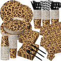 Funnymoom 452 Pcs Leopard Cheetah Print Birthday Party Decoration Serve 50 by Funnymoom