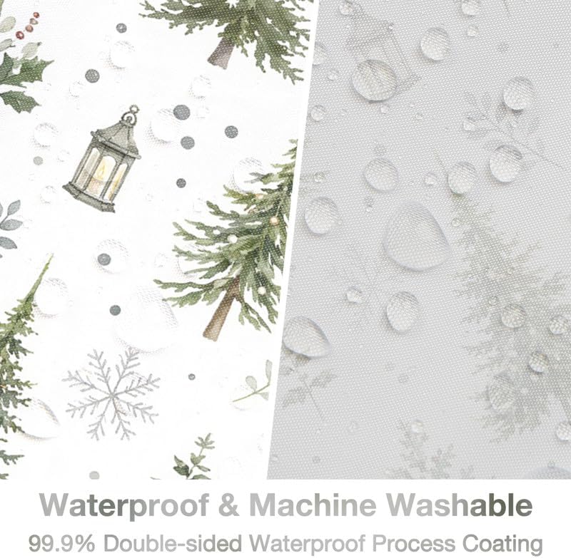 Christmas Tree Shower Curtain, 72x78 Inch Waterproof Fabric - Image 3