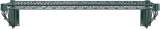 14" x 36" Green Epoxy Wire Wall Mount Shelf - Image 4